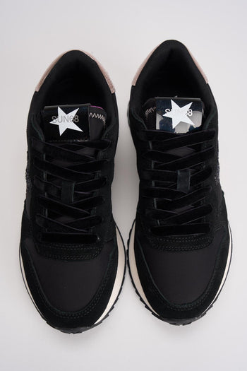 Sneakers donna nera con glitter neri - 9