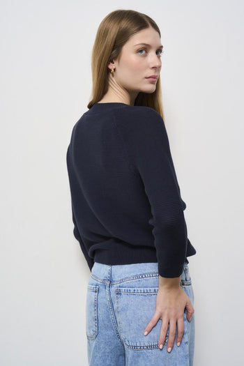 Women's crew neck sweater midnight blue - 5