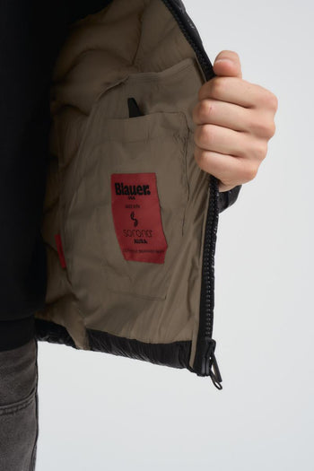 Piumino uomo trapuntato in nylon nero - 8