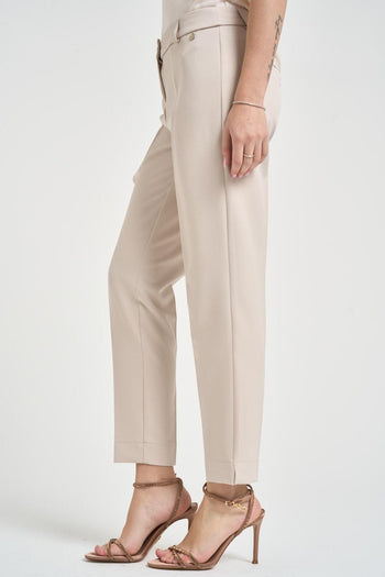 Pantalone donna a sigaretta sabbia - 3