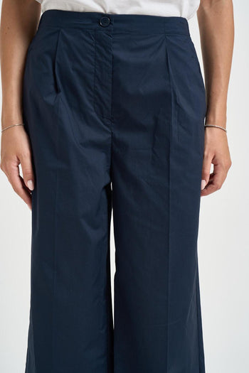 Pantalone donna con pinces blu - 5