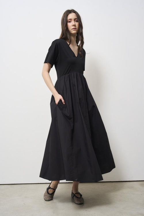 Women's black jersey dress - 2