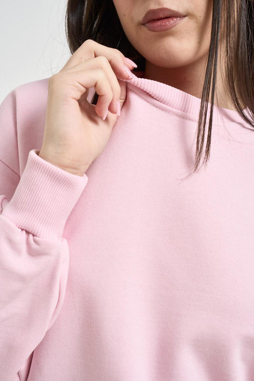 Felpa donna girocollo rosa - 2
