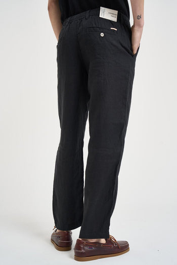 Pantalone uomo in lino nero - 3