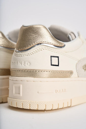 Sneakers donna Torneo bianche e oro - 8