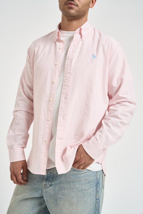 Camicia uomo a righe rosa e bianche - 2
