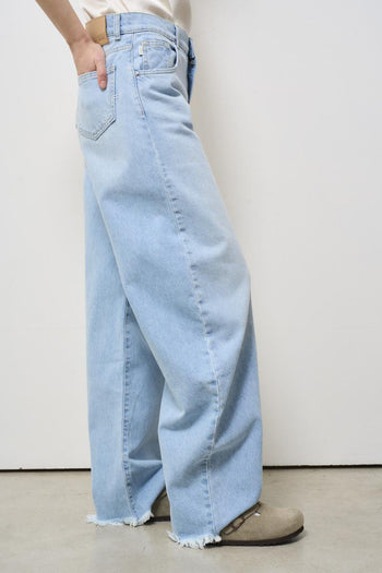 Jeans donna ampio in denim chiaro - 5