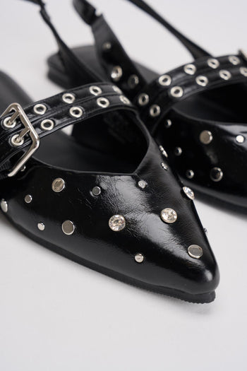 Slingback donna nere con borchie - 4