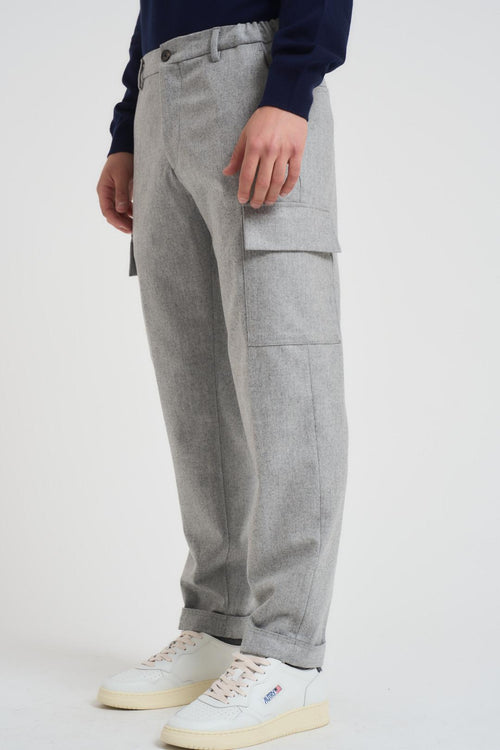 Pantalone uomo cargo grigio chiaro - 2