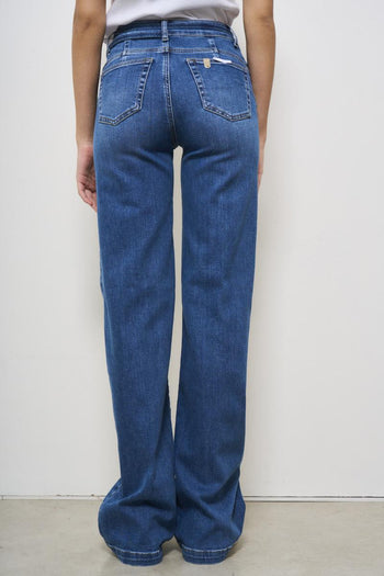 Women's dark denim flare jeans - 4