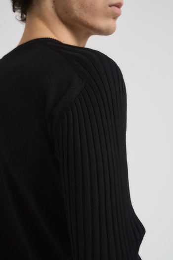 Maglia uomo girocollo nera - 5