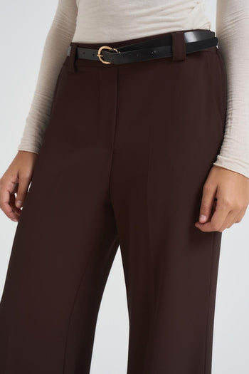 Pantalone donna flare marrone - 5