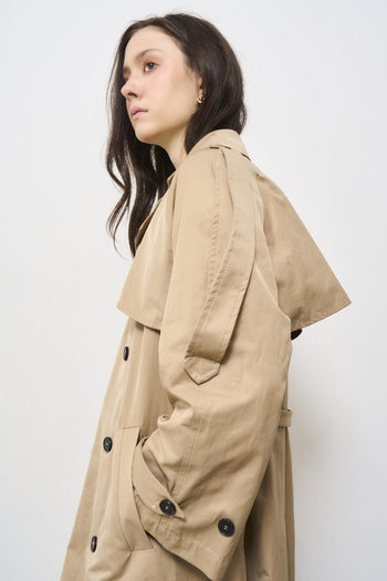 Trench donna lungo beige - 3