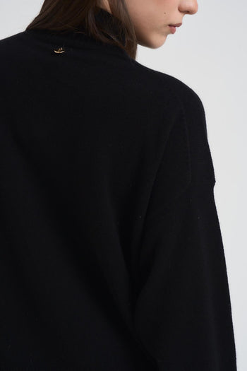 Maglia donna collo alto nera - 4