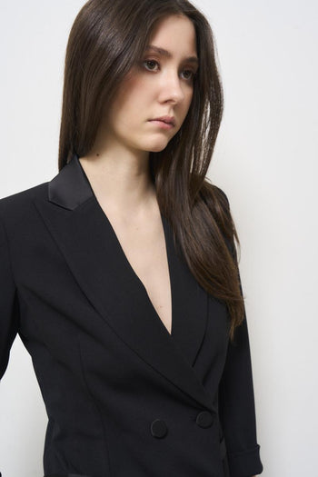 Giacca donna doppiopetto nera - 3
