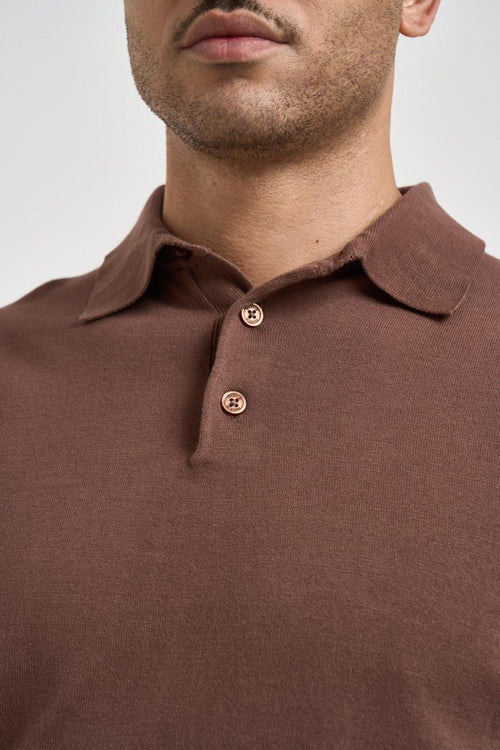 Polo uomo in maglia marrone - 2