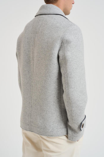 Cappotto uomo corto grigio chiaro - 4