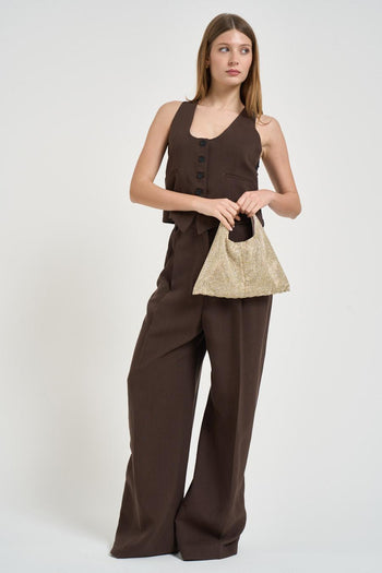 Borsa donna Parks con strass oro - 5