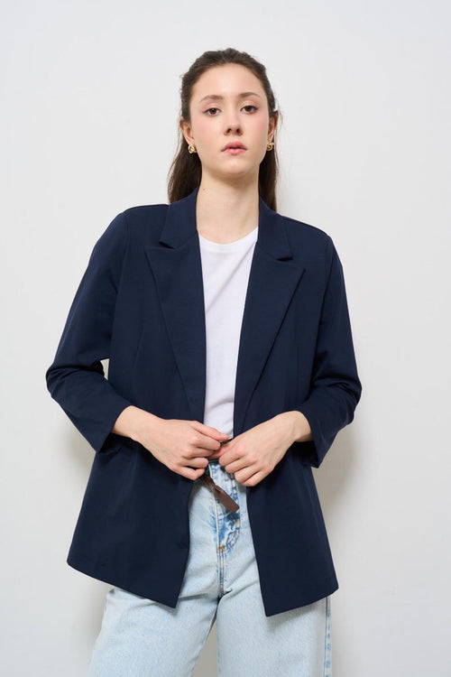 Giacca donna doppiopetto blu