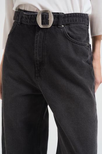 Jeans donna nero ampio - 6