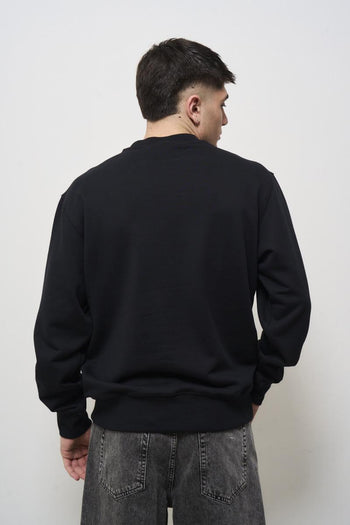 Men's black crewneck sweatshirt - 4