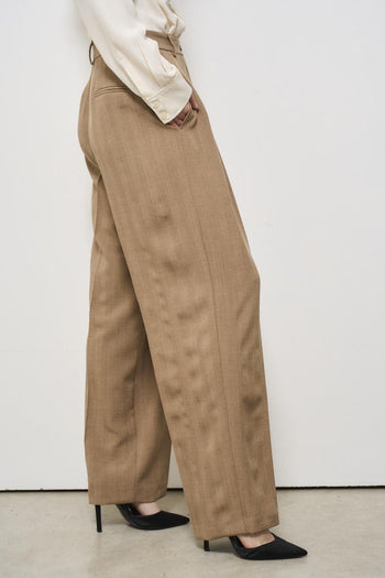 Women's trousers tobacco lurex pinstripe - 3