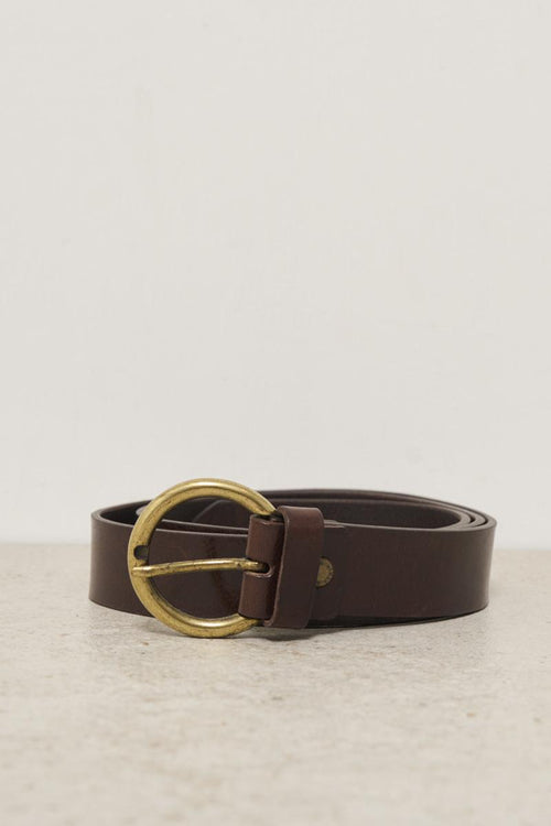 Brown women's leather belt