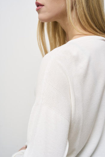 Women's cream crew neck sweater - 4
