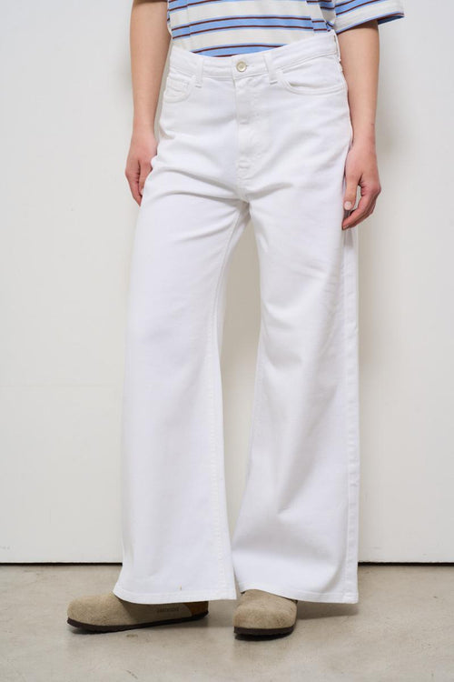 Jeans donna in denim bianco