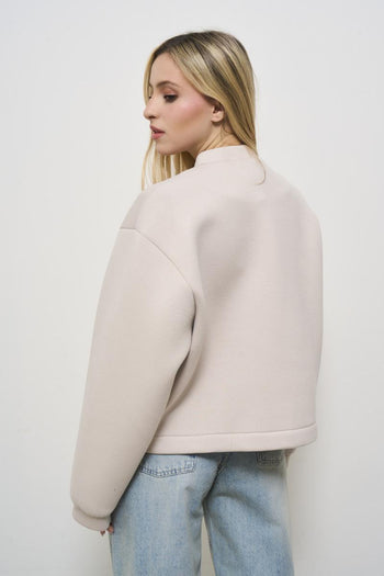 Women's cream bomber jacket - 5