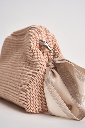 Borsa donna in rafia rosa - 3