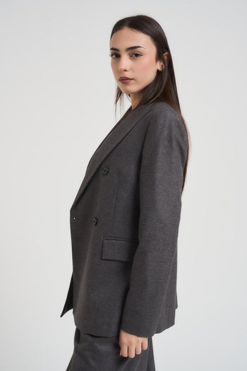 Giacca donna doppiopetto grigio antracite - 3