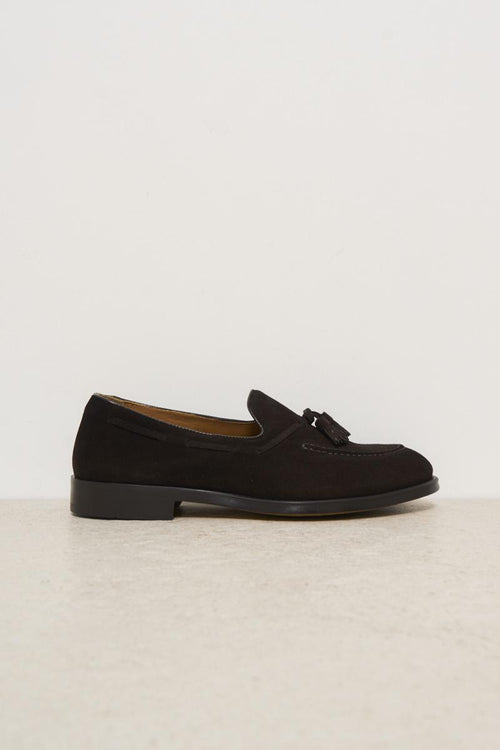 Mocassino uomo in suede marrone