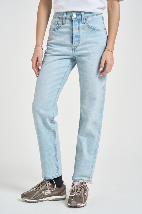 Jeans donna 501 cropped in denim blu chiaro - 2