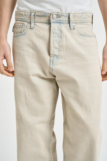 Jeans uomo baggy in denim crema - 6