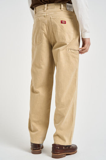 Jeans uomo wide leg in denim beige - 5