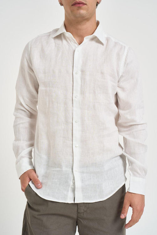 Camicia uomo in lino bianca