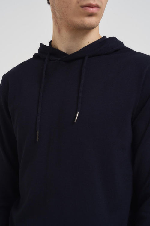 Felpa uomo in maglia blu - 2