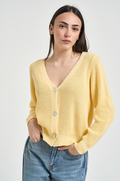 Cardigan donna giallo - 1