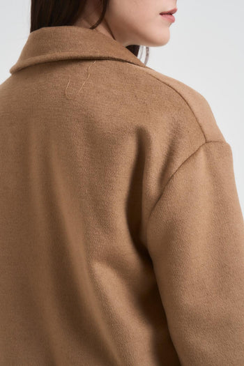 Cappotto donna misto lana cammello - 7