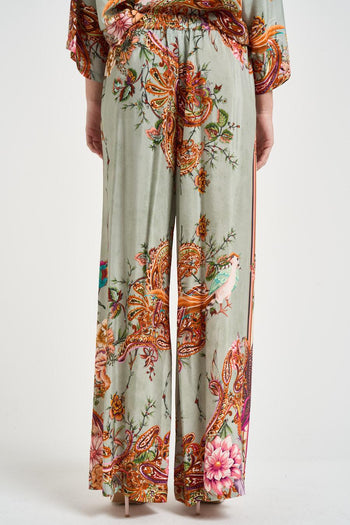 Pantalone donna in tessuto leggero fantasia floreale - 3