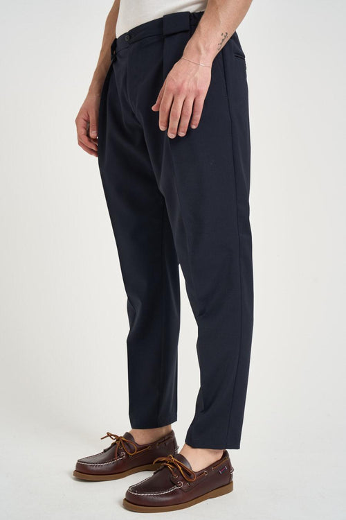 Pantalone uomo con pinces blu - 2