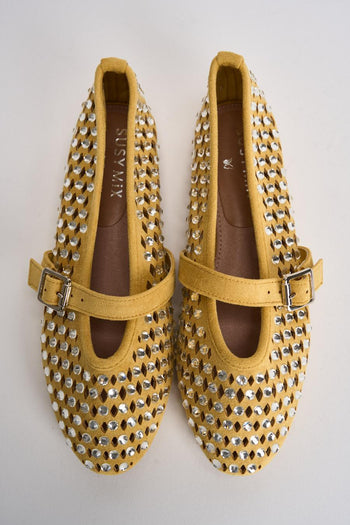 Ballerina donna con strass gialla - 3