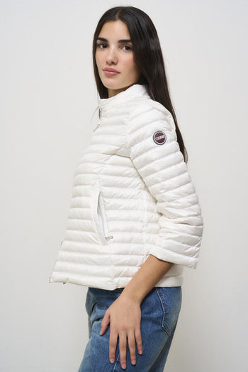 White quilted women's down jacket - 4