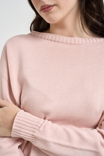 Maglia donna scollo a barca cipria - 3