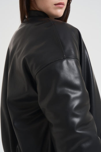 Bomber donna in ecopelle nero - 6