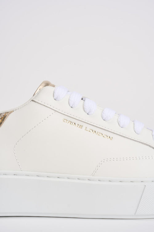 Sneakers donna in pelle con strass oro - 2
