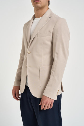 Giacca uomo beige effetto micro texture - 4