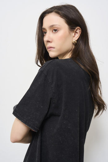 Vintage black oversized women's t-shirt - 5