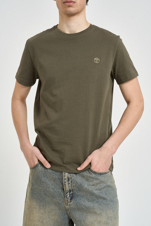 T-shirt uomo girocollo verde militare